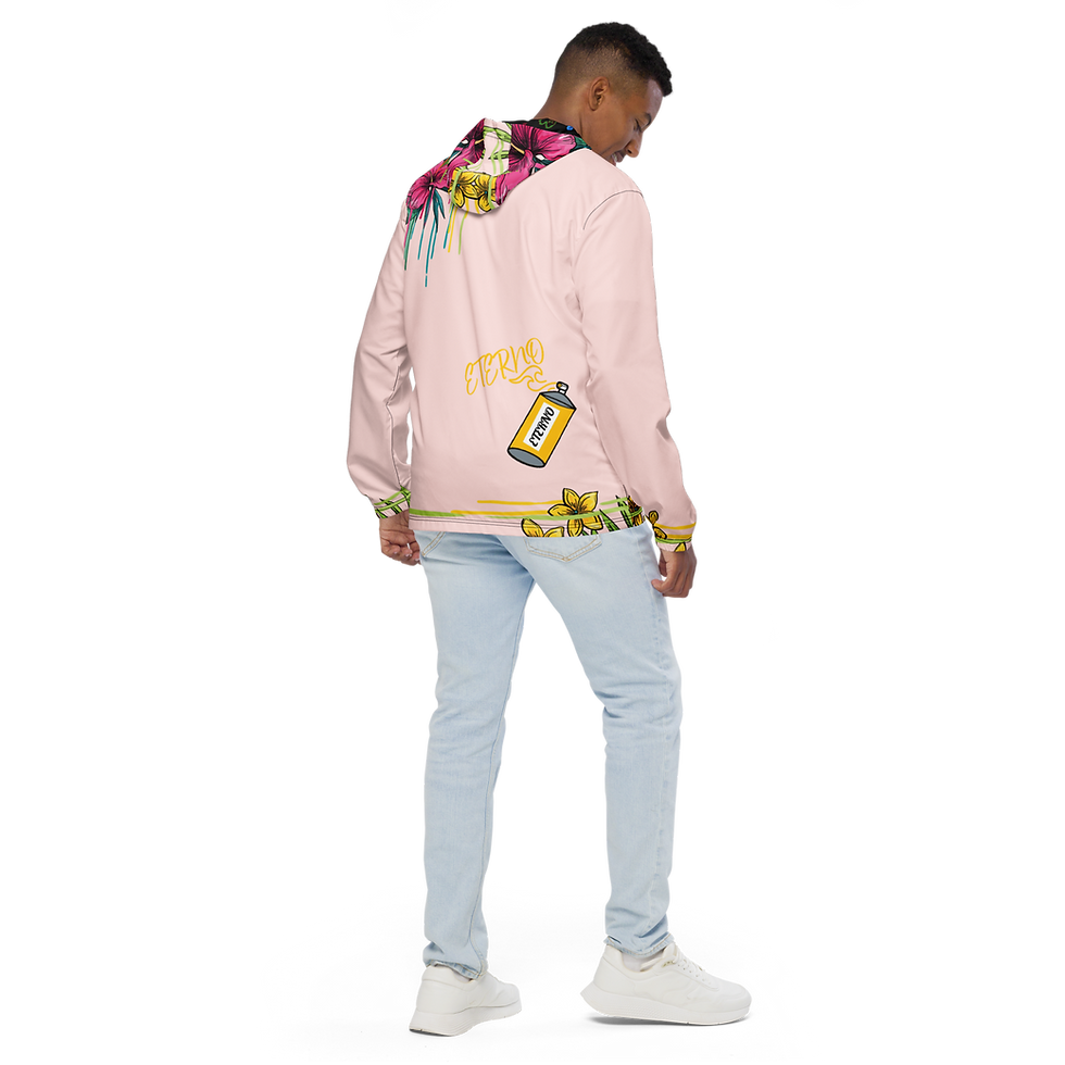Thumbnail: "Painted In Poison" Premium Cropped Windbreaker Misty Rose (Zippered)