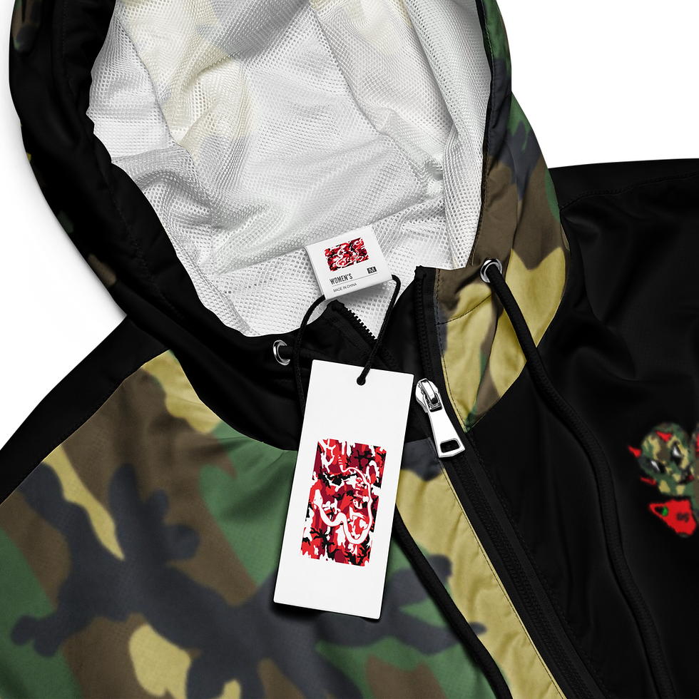 Thumbnail: Courageous Camouflage Cropped Track Jacket Black (Zippered)