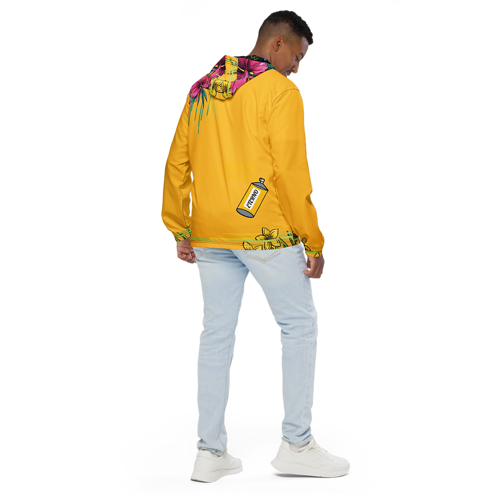 Thumbnail: "Painted In Poison" Premium Cropped Windbreaker Yellow (Zippered)