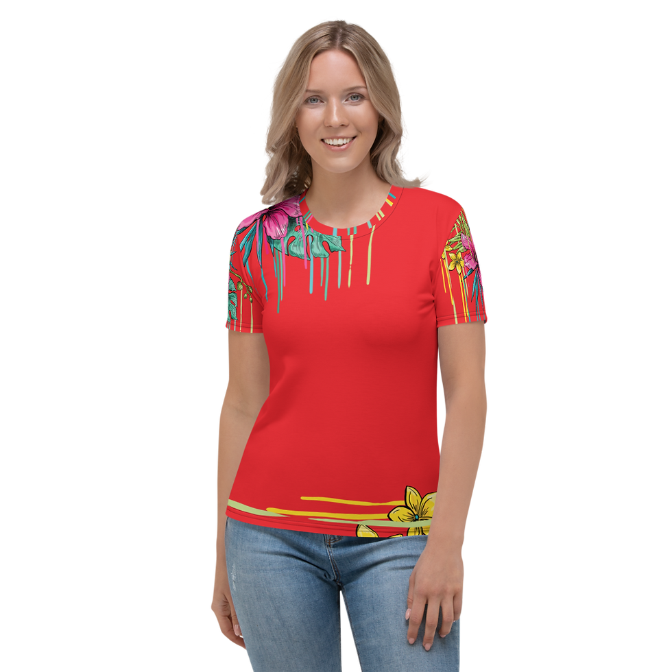 "PAINTED IN POISON" Premium T Shirt (Bright Red)