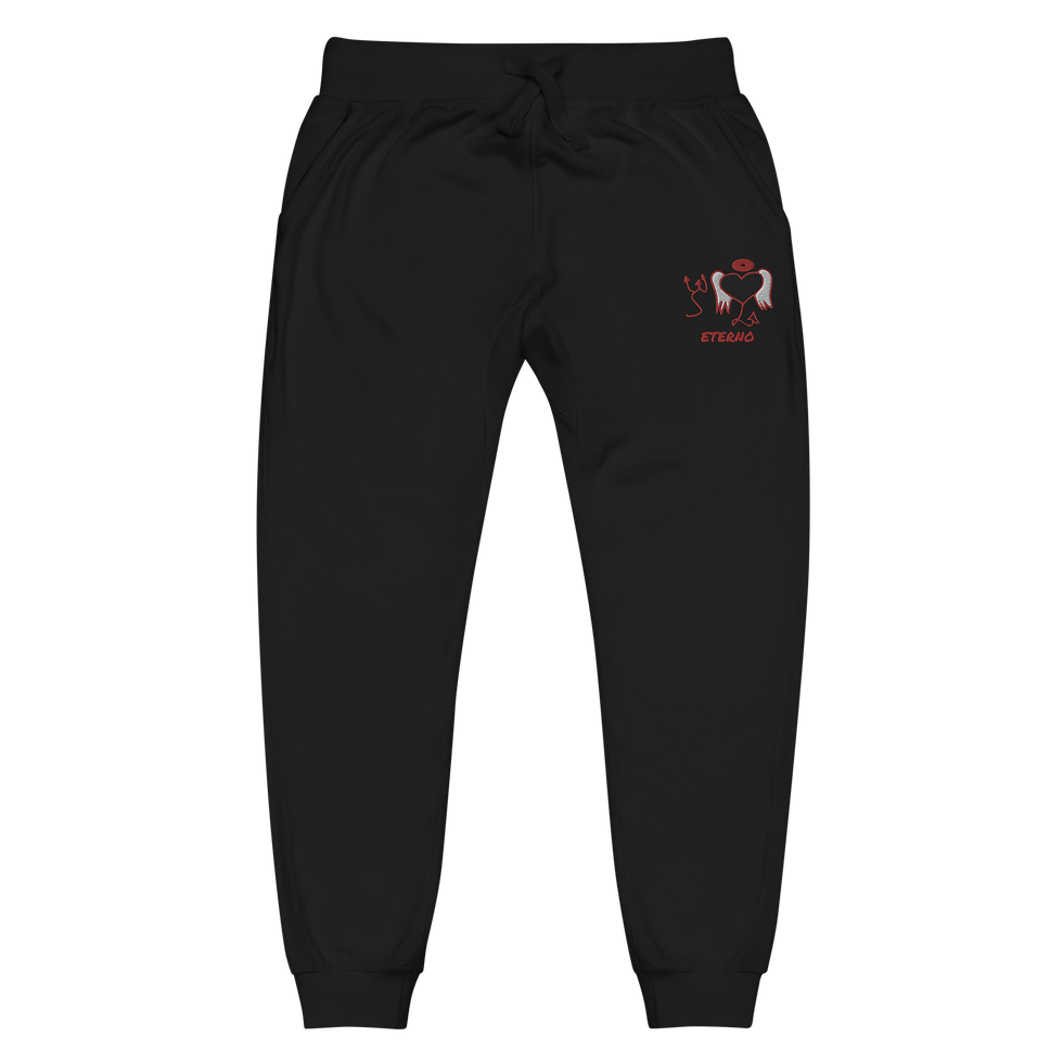 "Love Logo" Premium Sweat Pants Black / Red (Unisex)