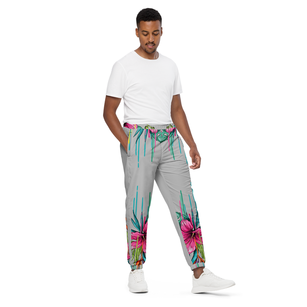 Thumbnail: "Painted In Poison" Premium Track Pants Gray (Zippered)
