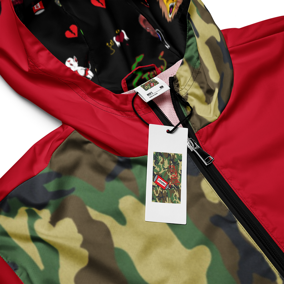Thumbnail: Courageous Camouflage Roaring Red  Track Jacket (Zippered)