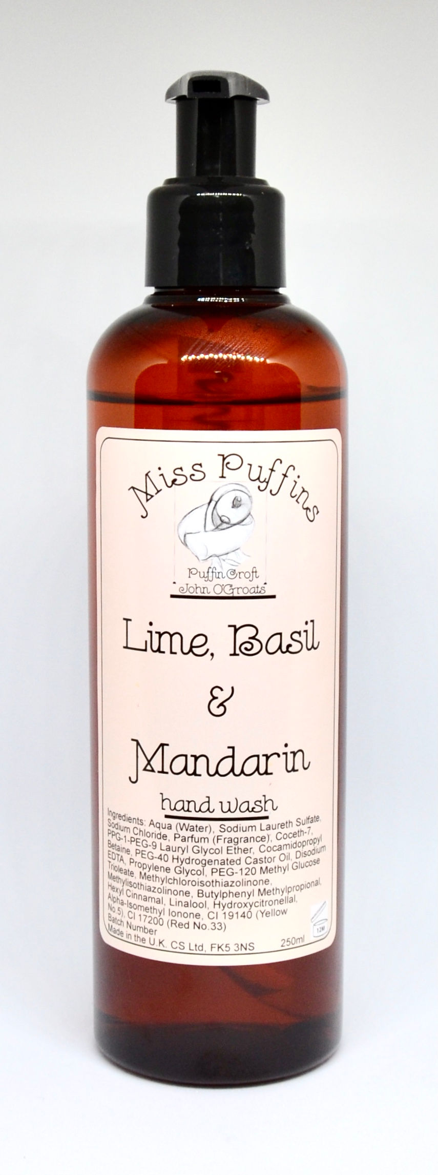 Hand wash lime, basil & mandarin puffincroft