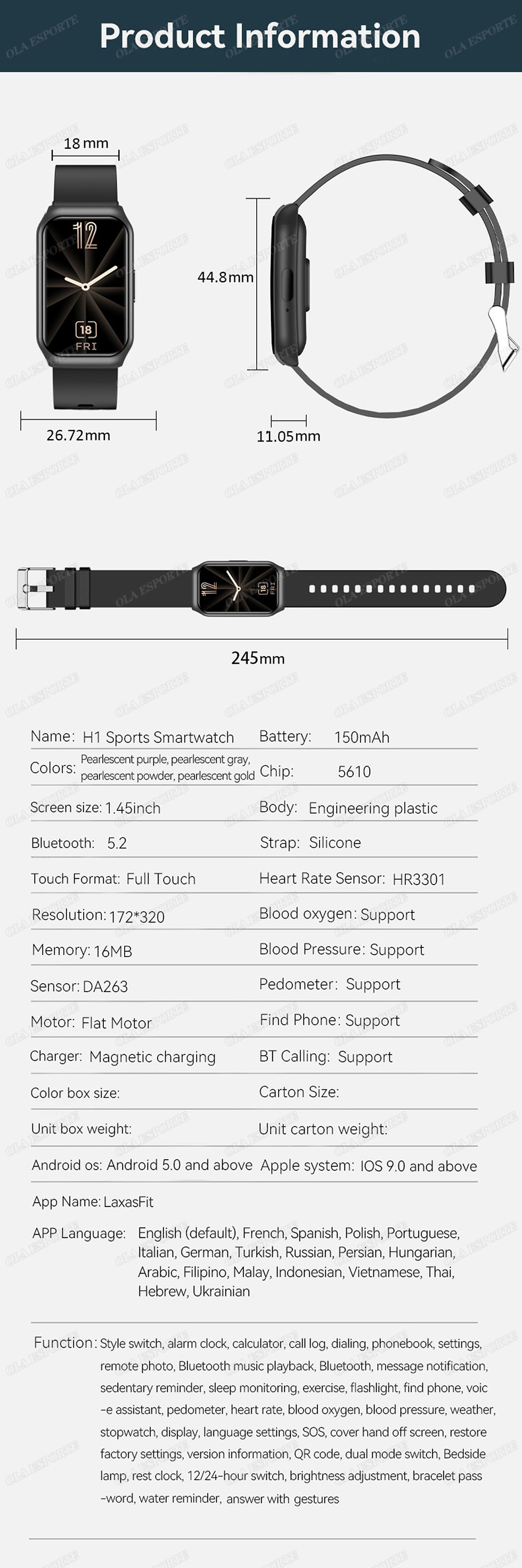 Miniatura: Smartwatch AMOLED IP68