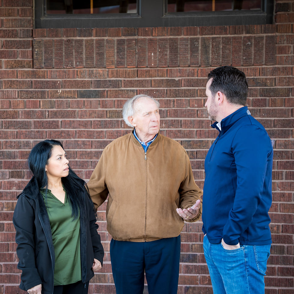 Darrel Stanard and Aura Molina meeting with community members Hall County campaign