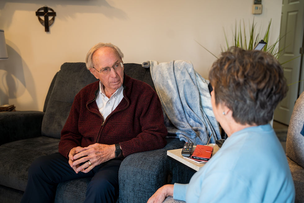 Darrel Stanard speaking with residents in Hall County during campaign