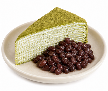 S60 Matcha Red Bean Crepe Cake ( 1 Slice)