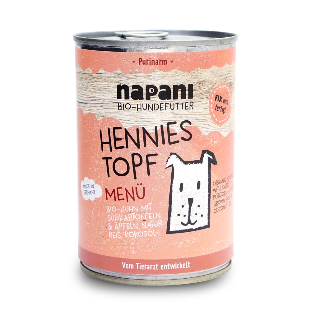 Bio Hundefutter-Dosenmenü Hennies Topf