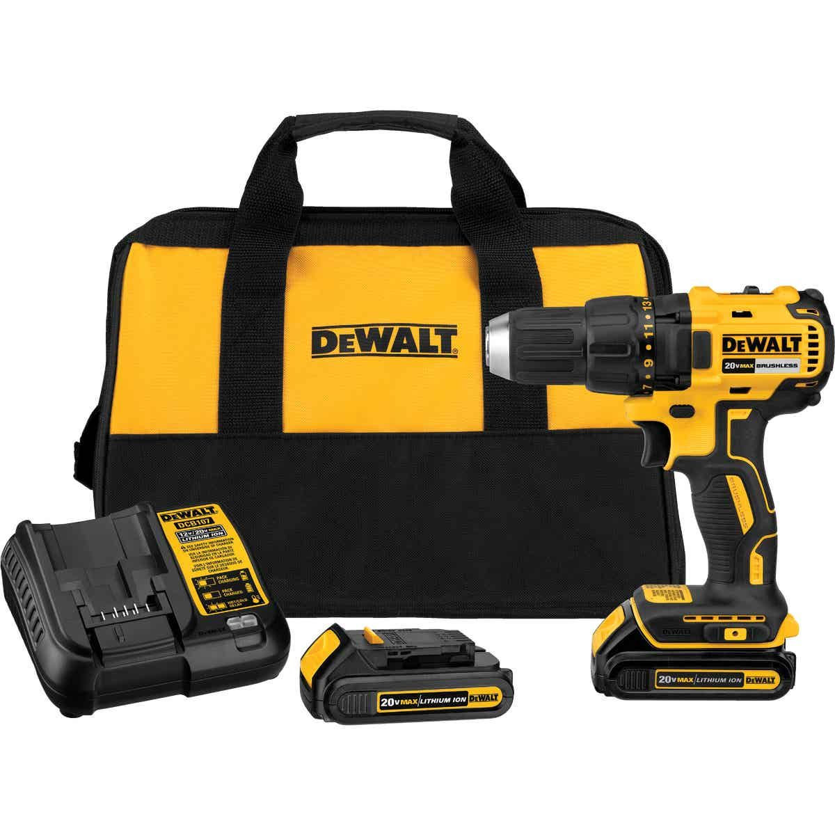 Dewalt 1/2 in, 20V DC Cordless Drill Kit, Battery Included