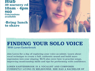 Solo singing workshop in Christchurch. April 8th!!