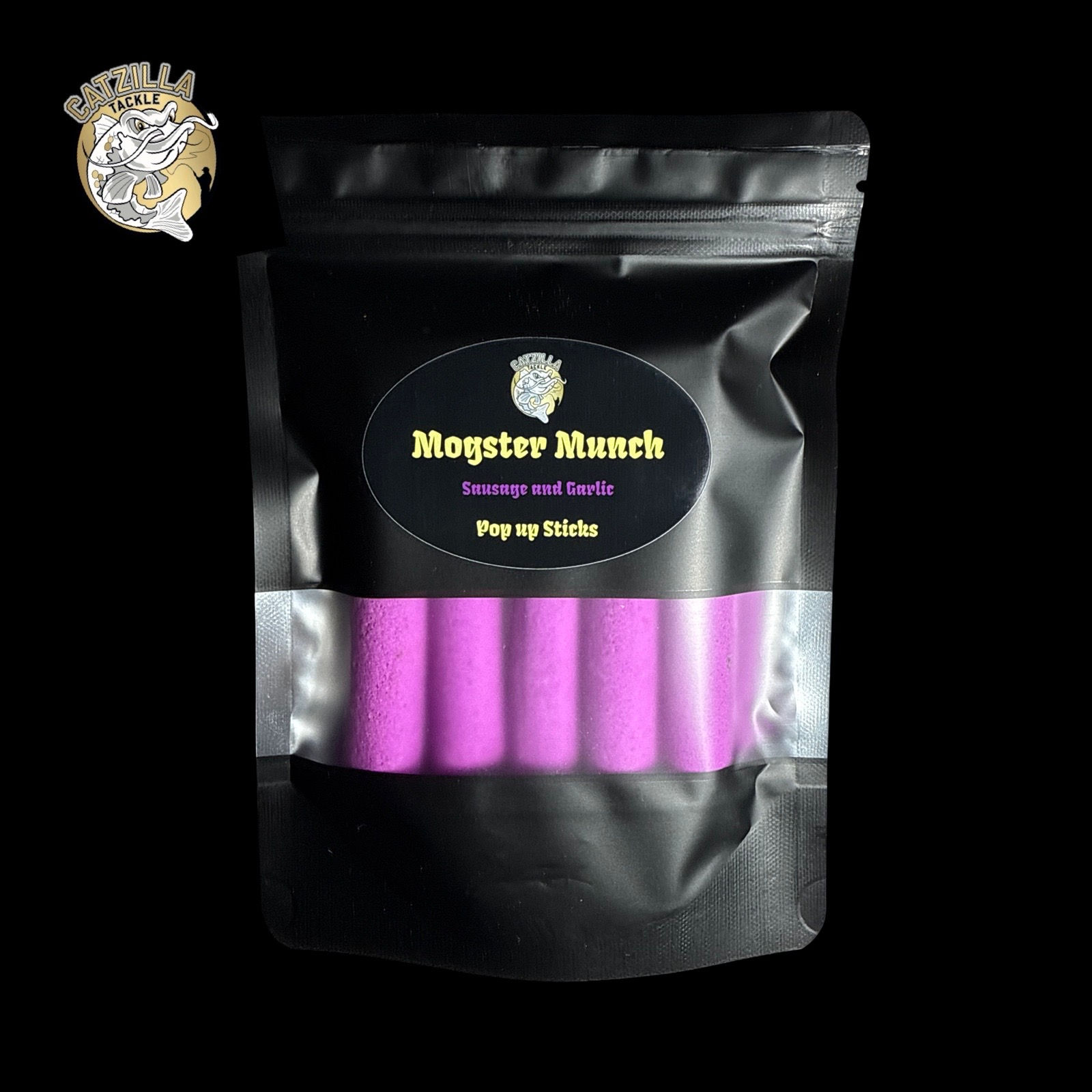 Mogster Munch 20mm pop up sticks. Sausage and garlic. Catfish bait