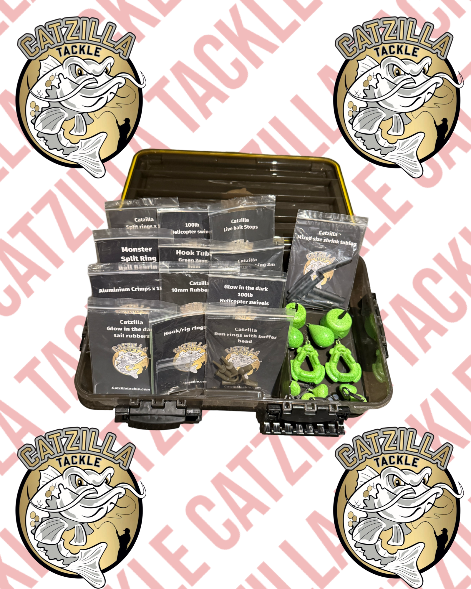 Catzilla catfish rig making kit with tackle box