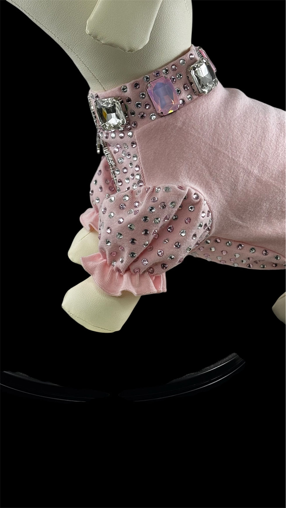 Thumbnail:  Crystal & Ice Pink Designer Glam Turtleneck(Medium )