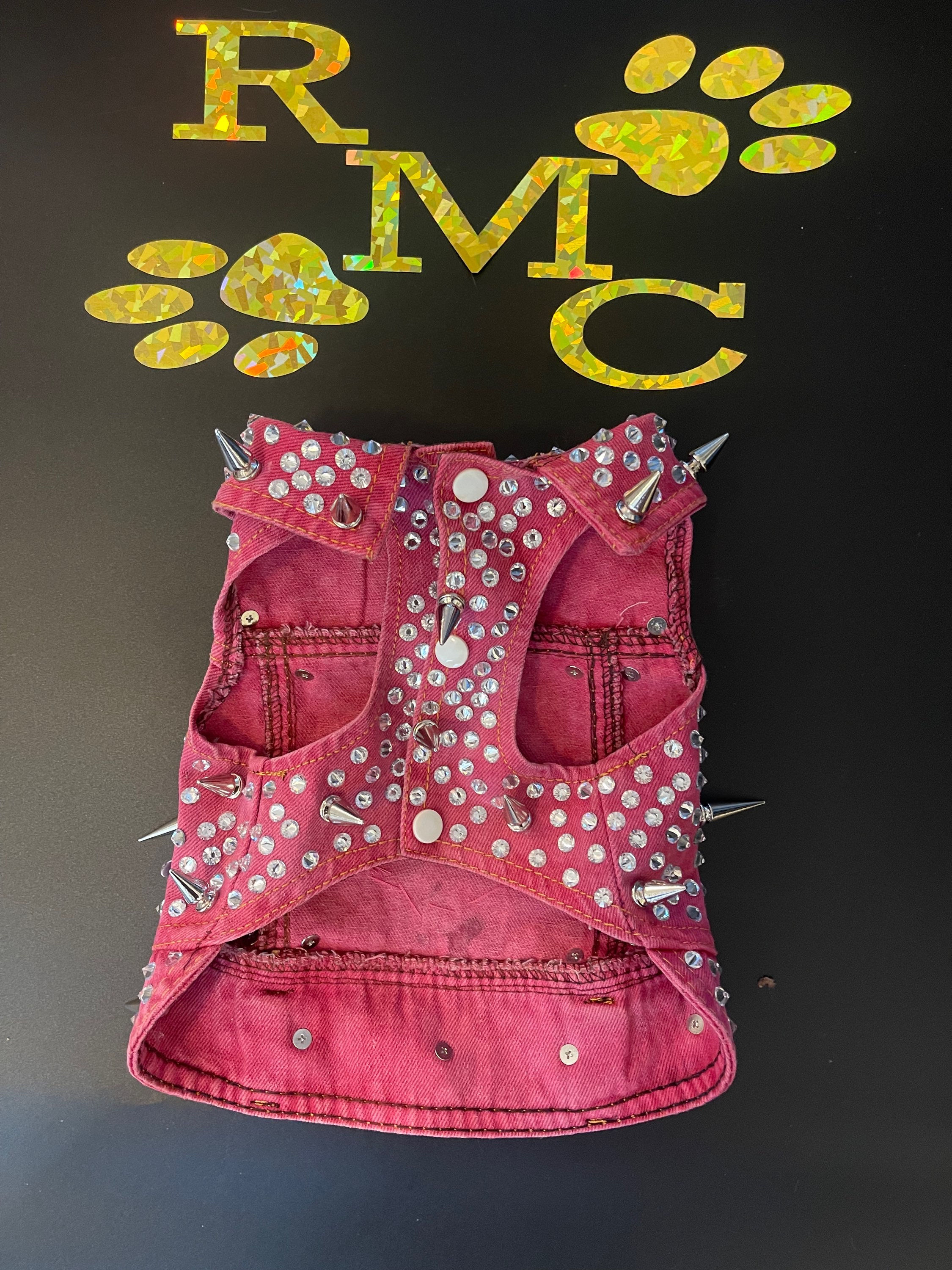 Rose Rocker Glam  denim Jacket (medium)