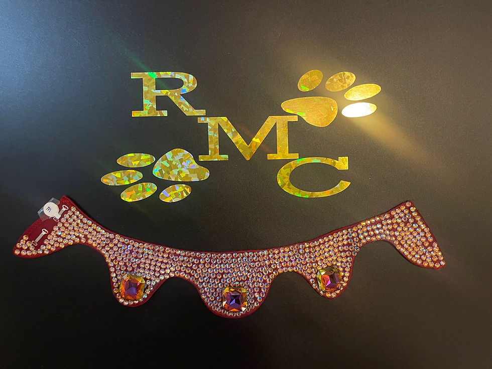 Thumbnail: Champagne topaz AB & Jumbo Meridian blue Wave Collar (medium )