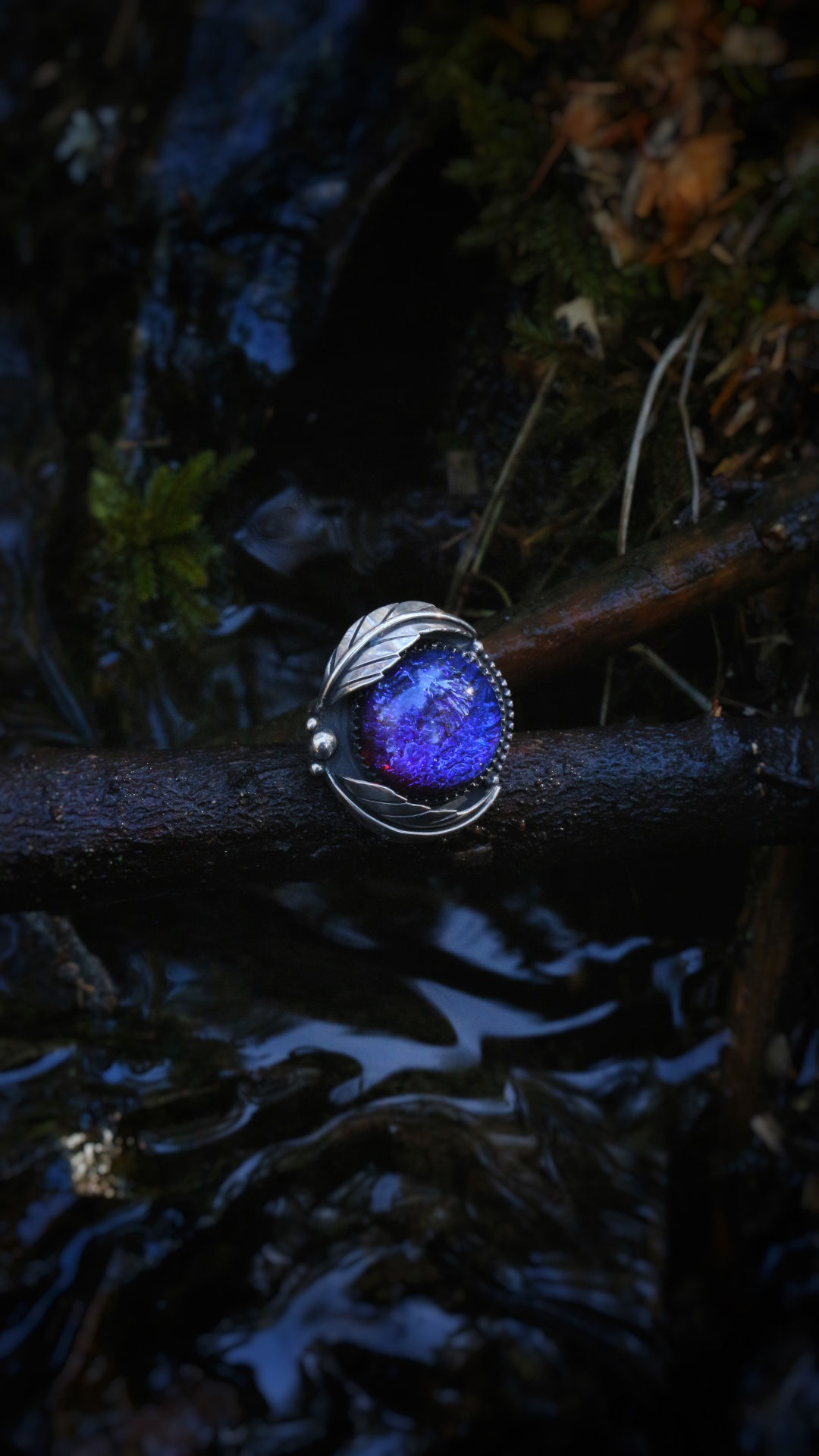 Chunky Dragons Breath Opal Ring 