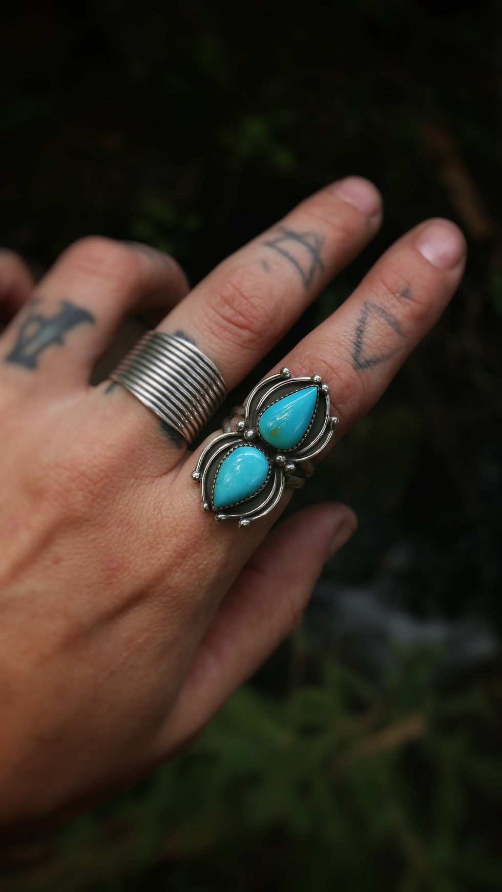 Thumbnail: Double Turquoise Ring 