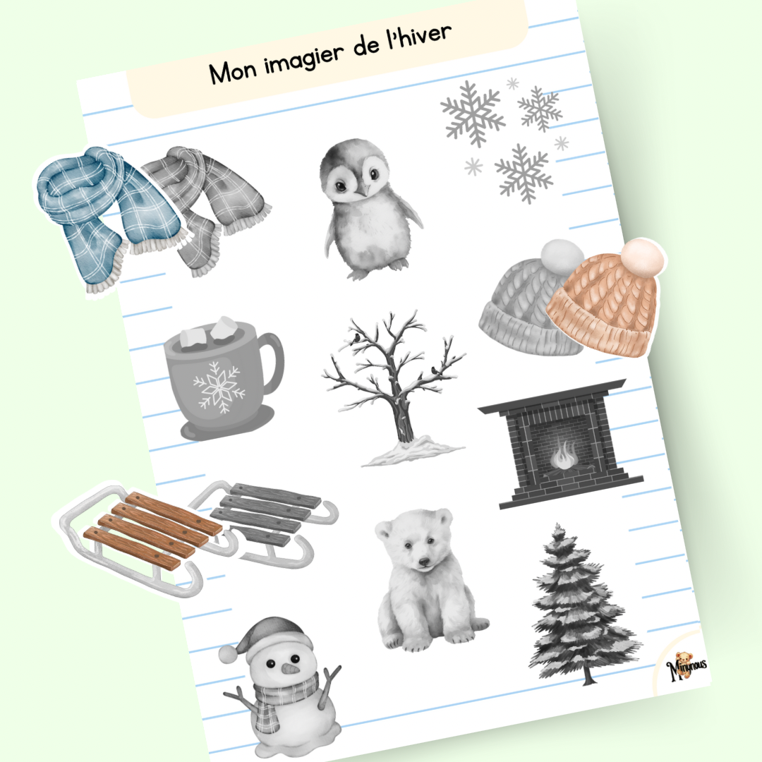 Fiche imagier à scratch - hiver