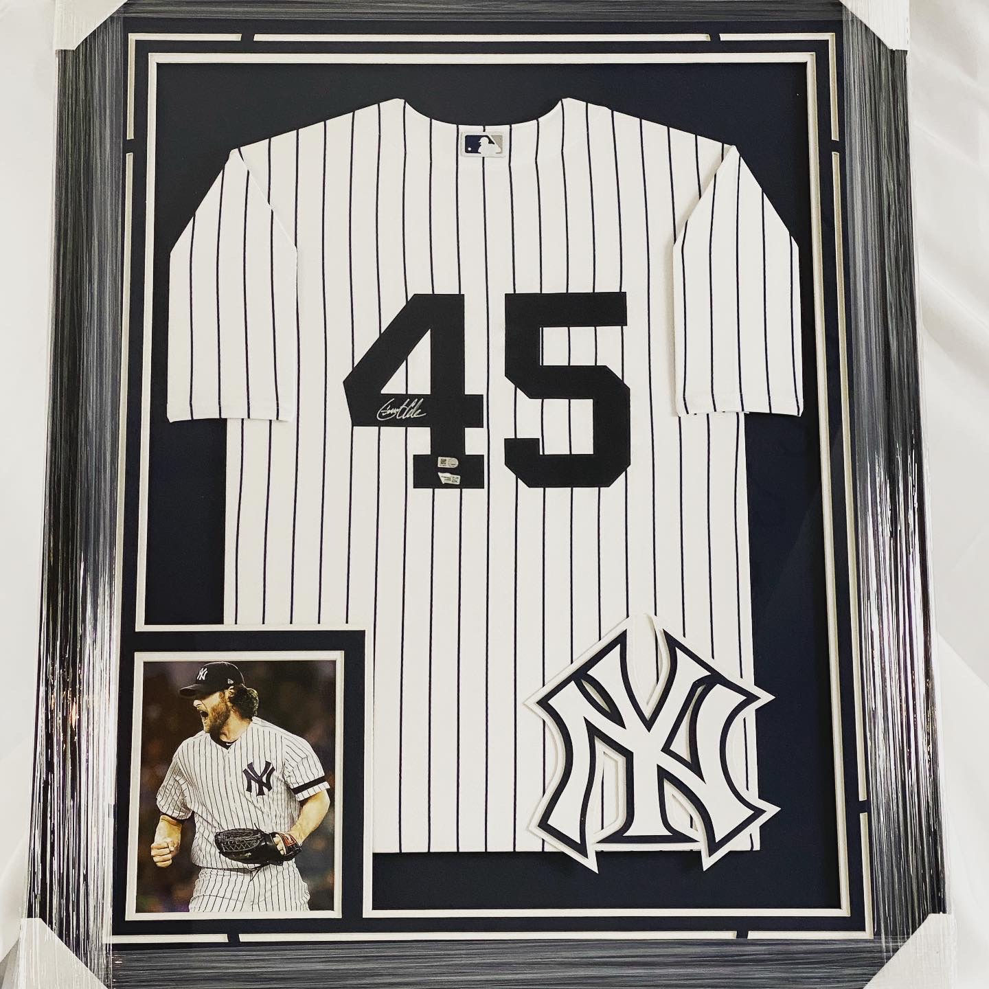 Gerrit Cole Autographed New York Yankees Framed Jersey