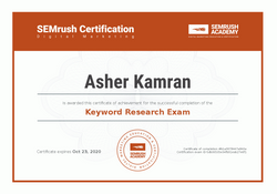 SEMRush Keyword Research Certificate