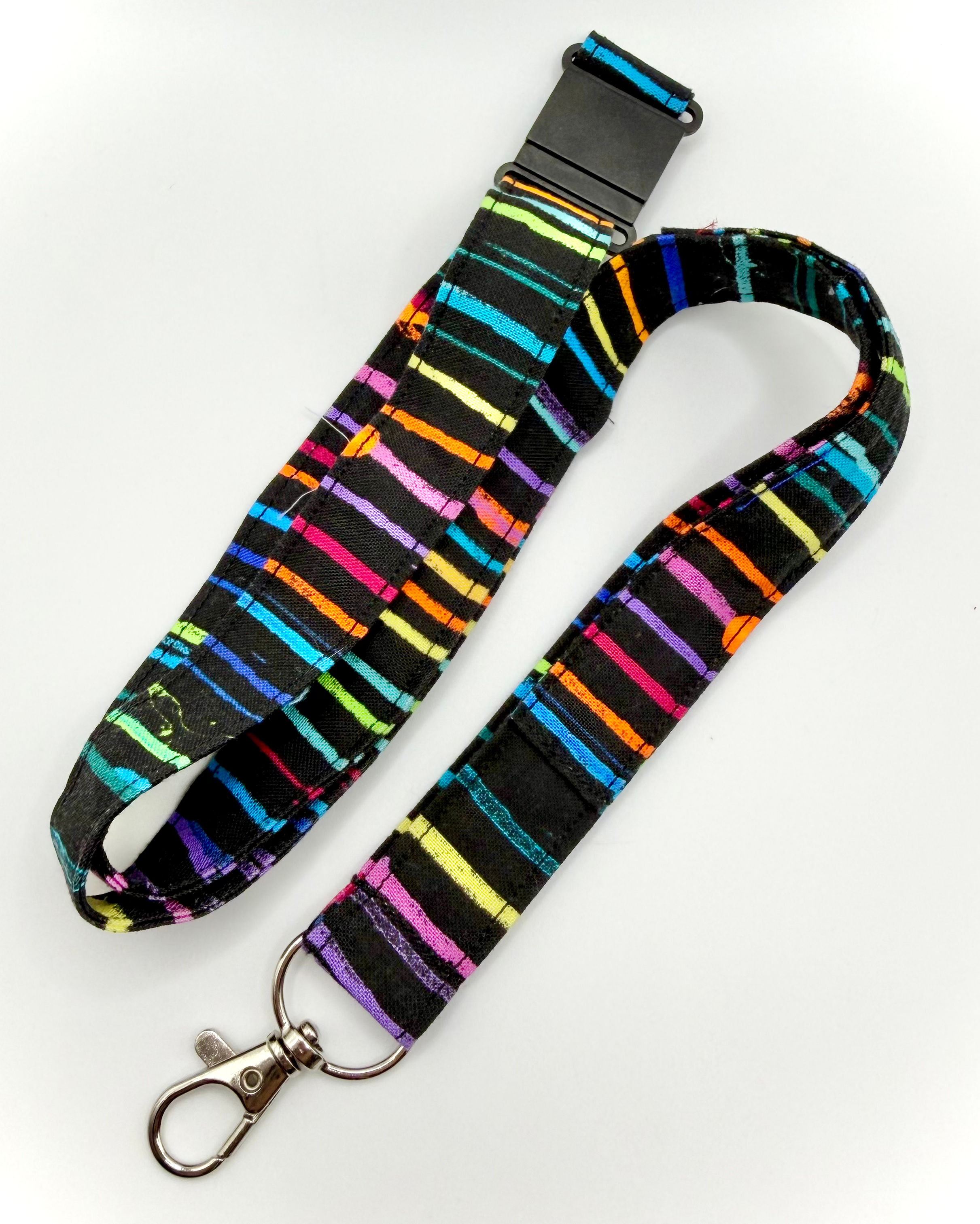 Funky Rainbow Stripe Pen Holder Lanyard 