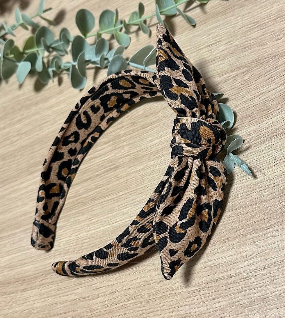 Thumbnail: Natural Leopard Knot Bow Headband
