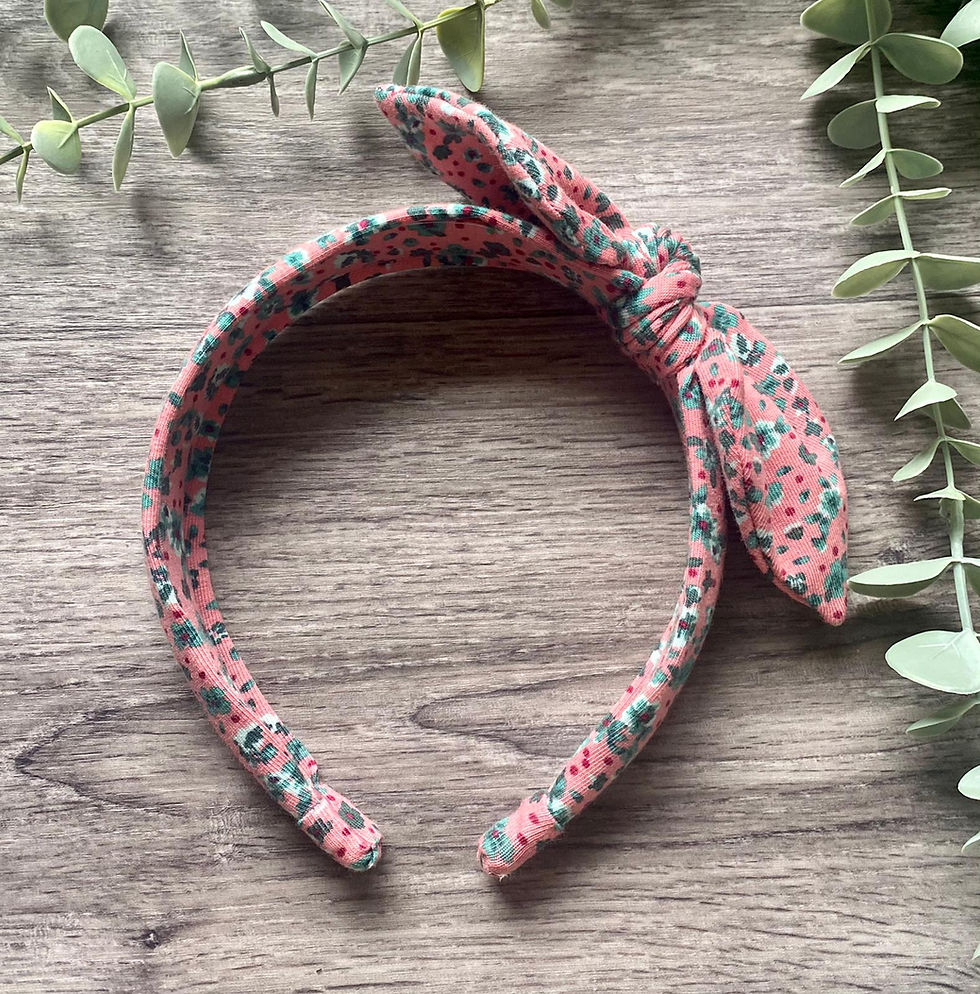 Thumbnail: Pink Floral Knot Bow Headband