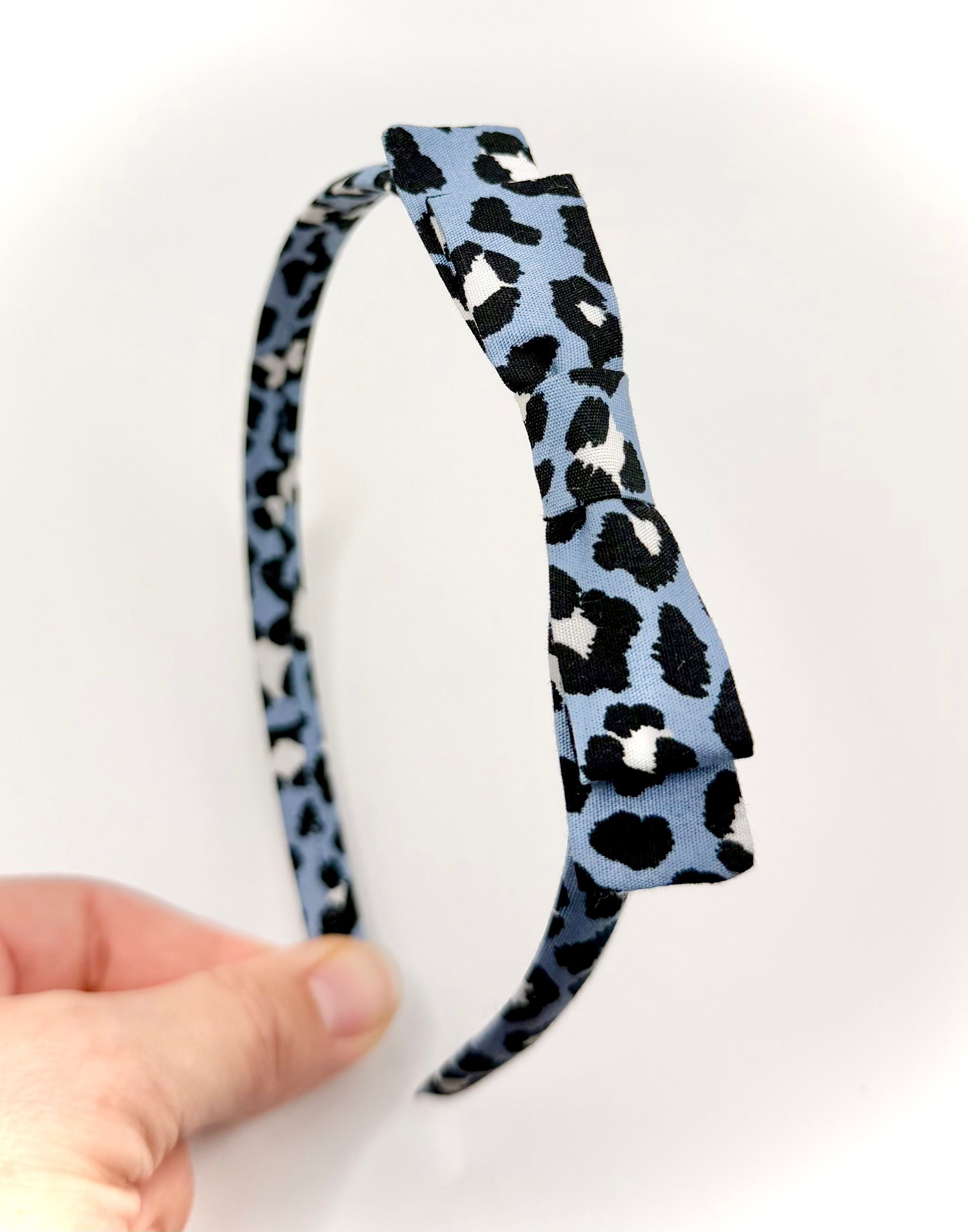 Denim Blue Leopard Headband 
