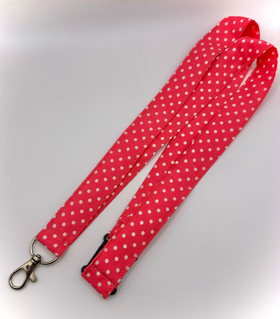 Coral Polka Dot Lanyard