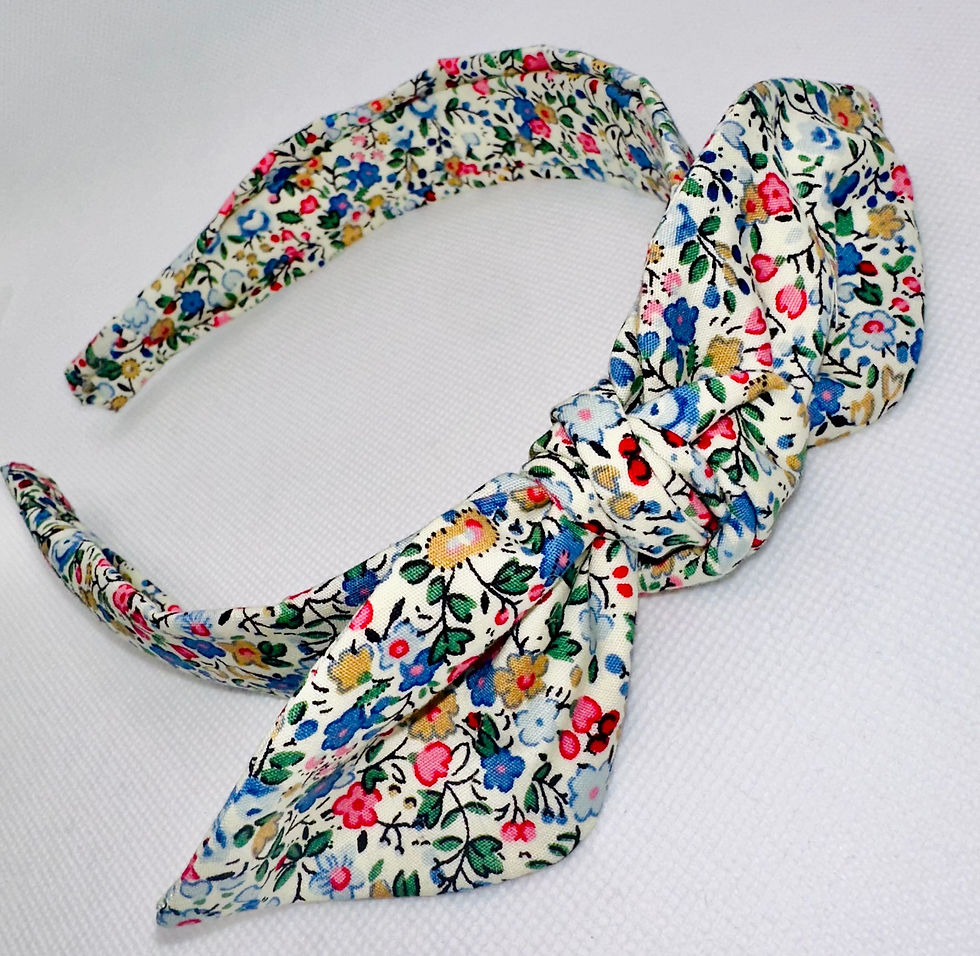 Thumbnail: Pistachio Ditsy Floral Knot Bow Headband