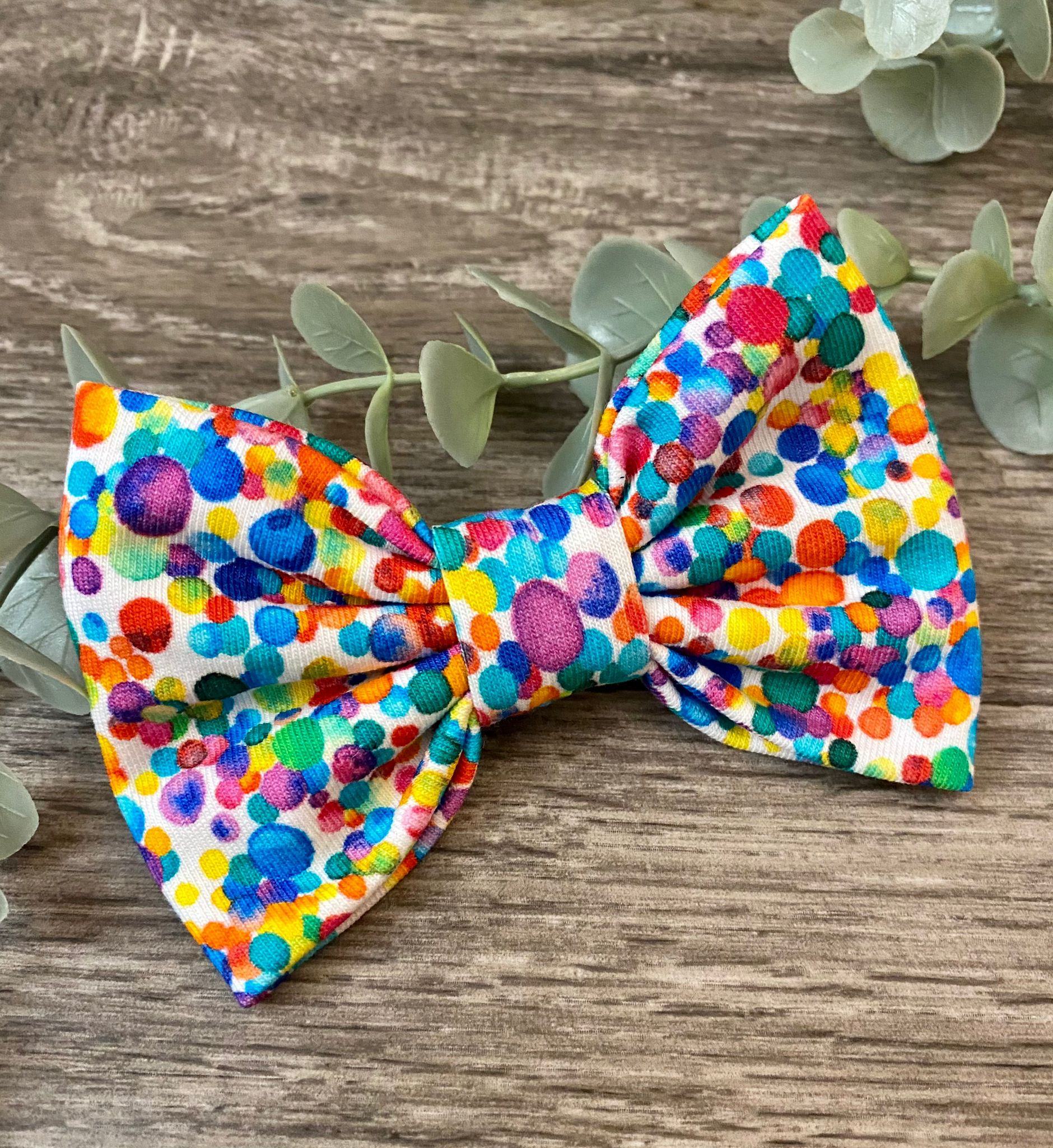 Rainbow Spot Classic Bow Clip