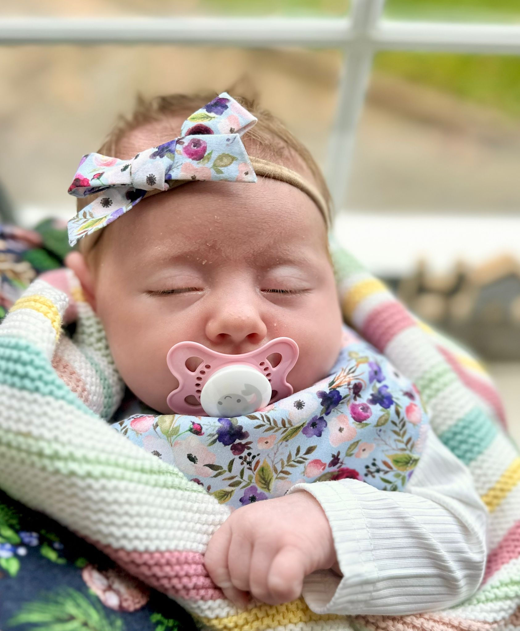Roses Floral Bib and Bow