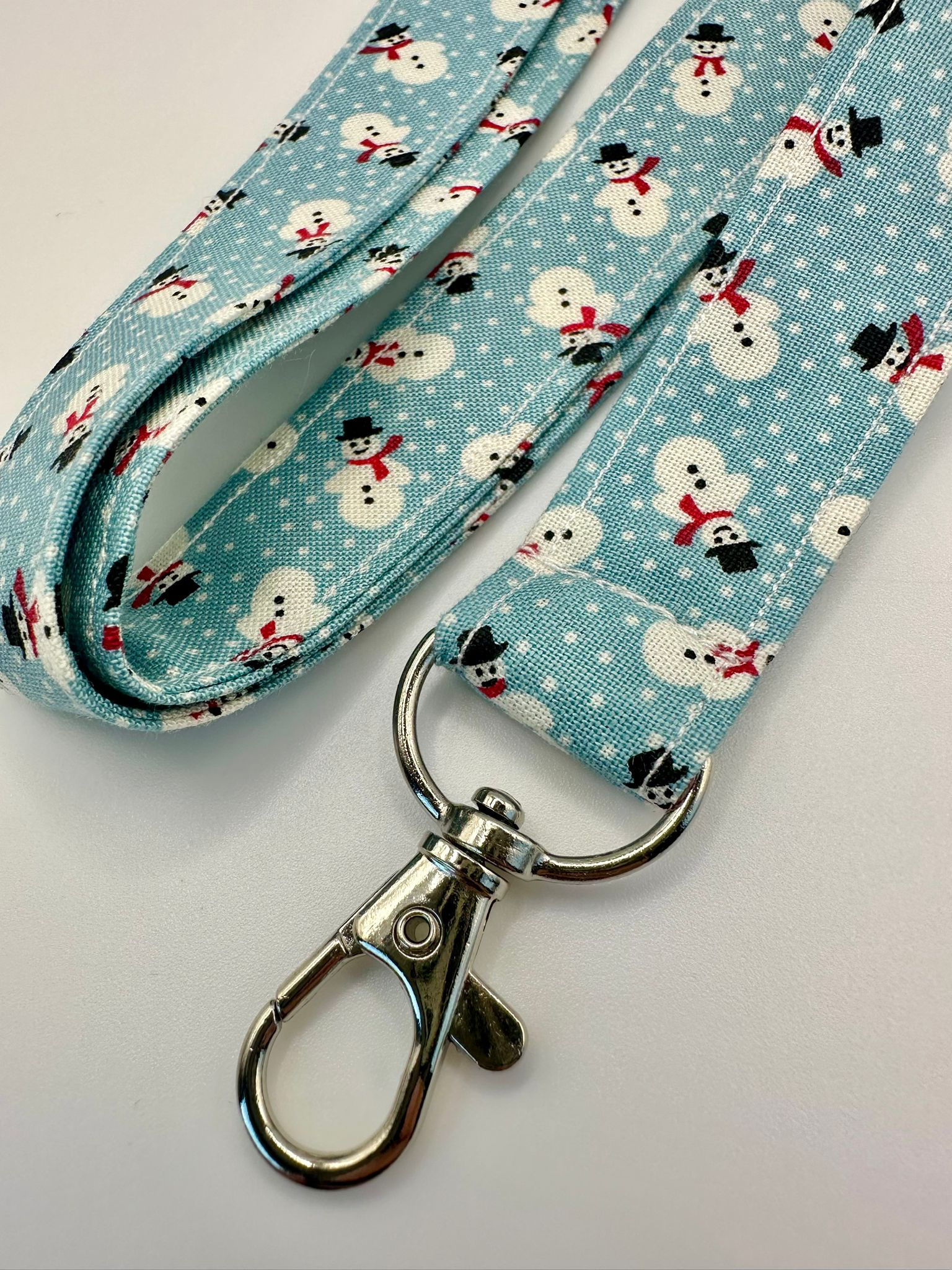 Blue Snowman Lanyard