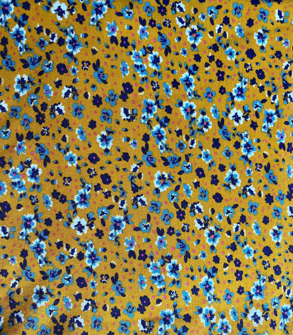 Thumbnail: Mustard Floral Knot Bow Scrunchie