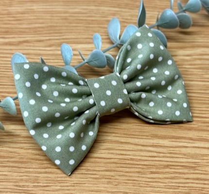 Thumbnail: Sage Dainty Dot Dog Collar Bows