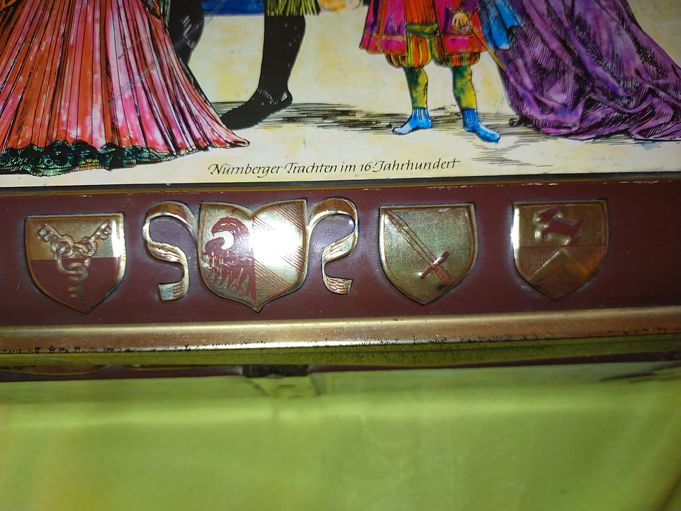 Miniatura: Plechovka na Dánské sušenky s historickými motivy
