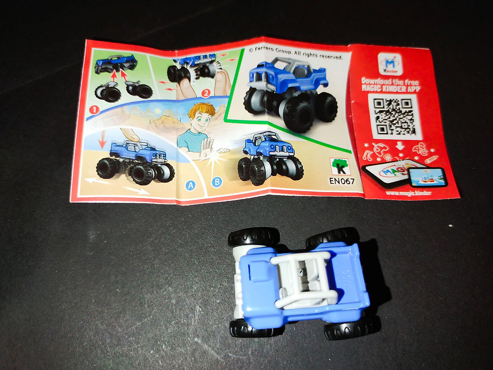 Modrý plastový monster truck s návodem