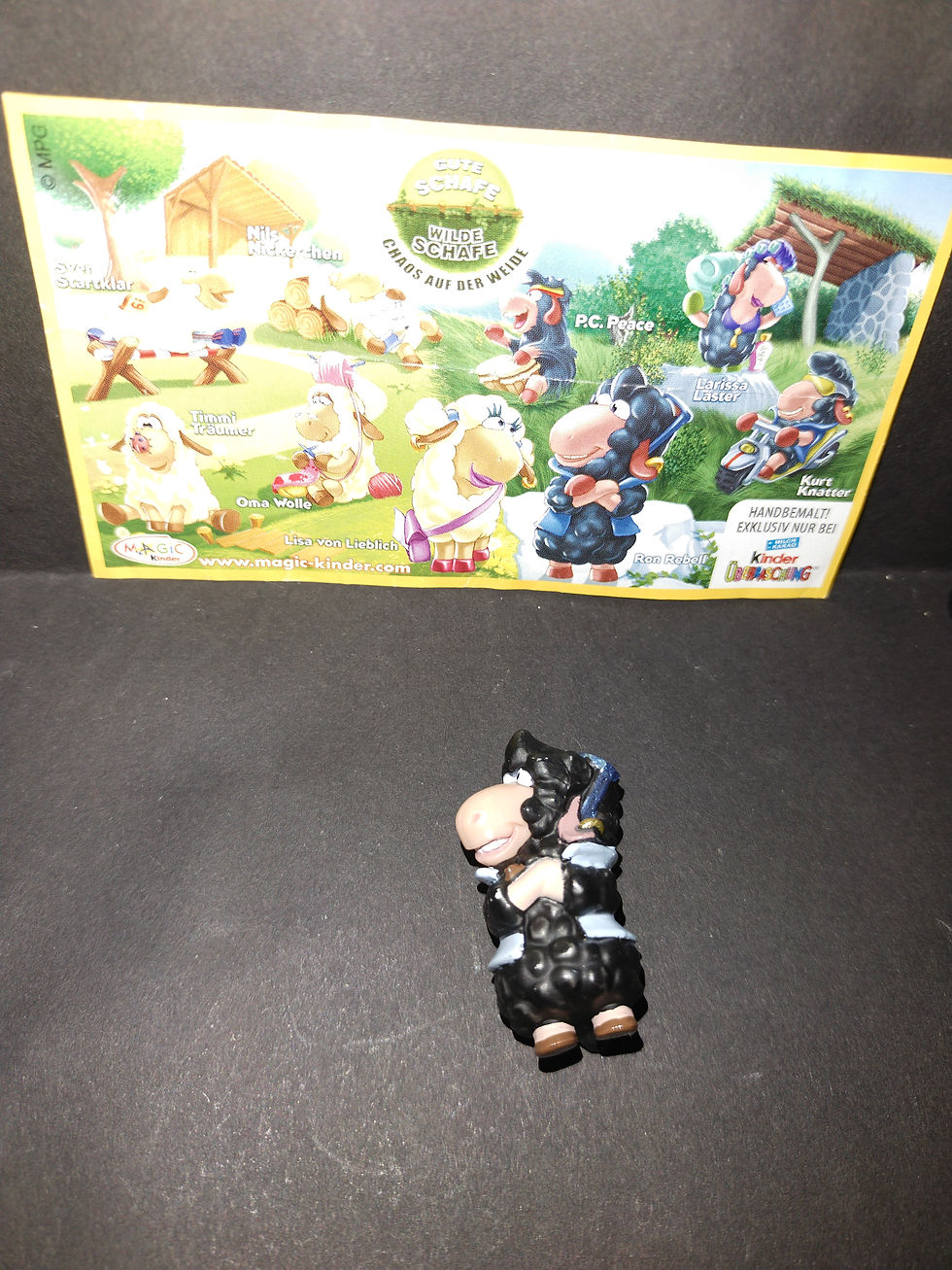 Miniaturní ovce z kolekce, s obrázkem na kartě