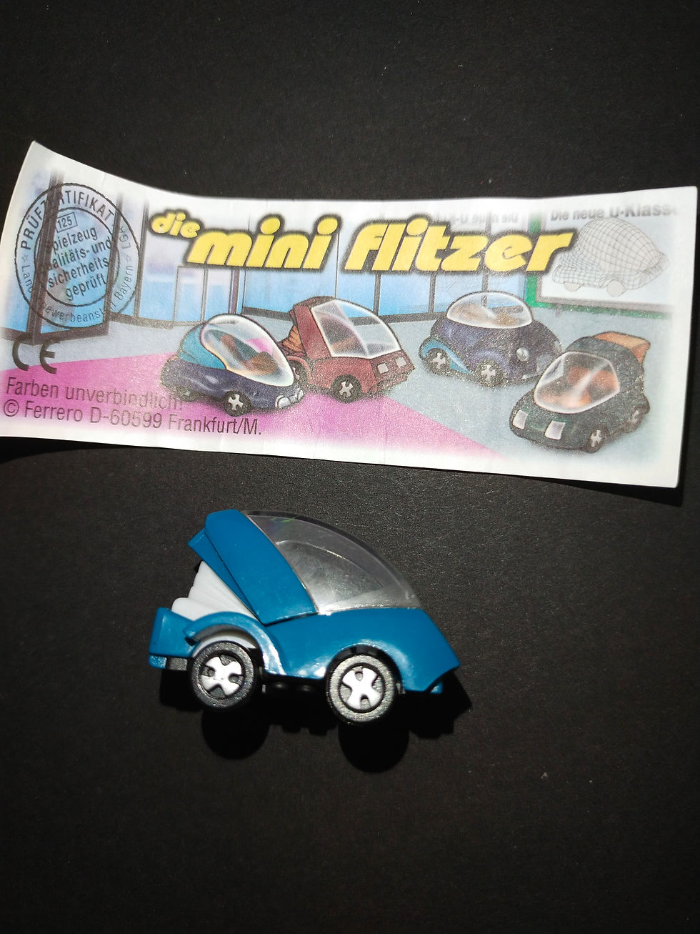 Modrý "mini Flitzer" autíčko, sběratelská hračka