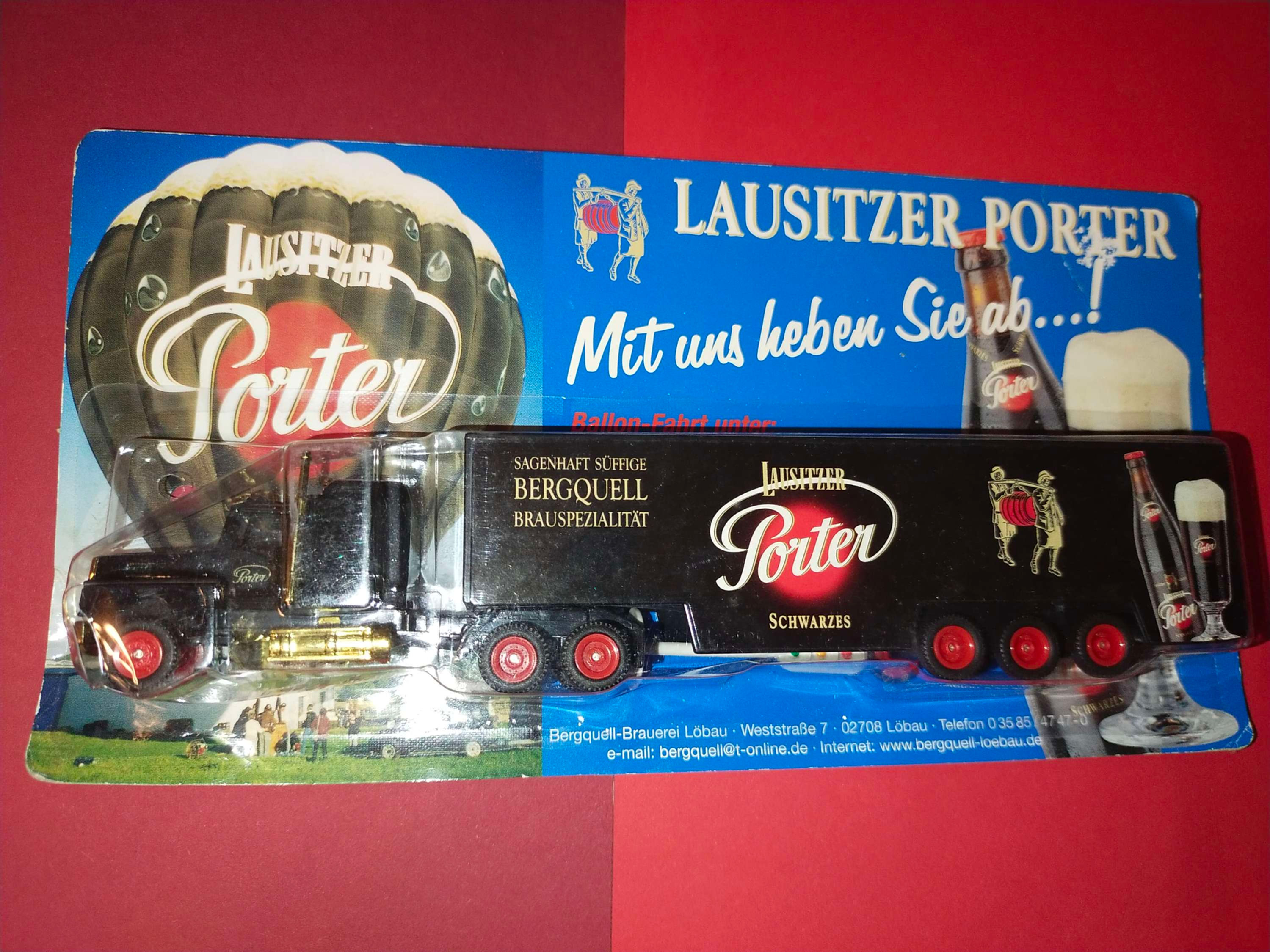 Model kamionu Lausbitzer Porter, reklamní balení