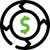 Icon of cash flow, representing MCA Consolidations to reduce debt servicing.
