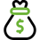 Icon of a money bag, representing the funding amount received by the business in the case study