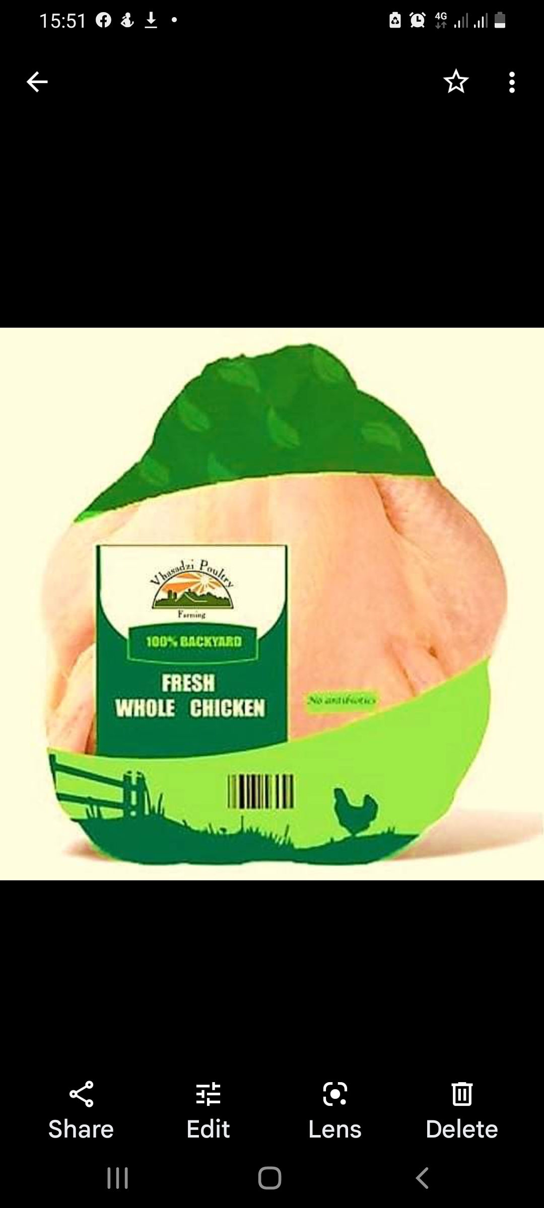 Fresh whole chicken (undressed)