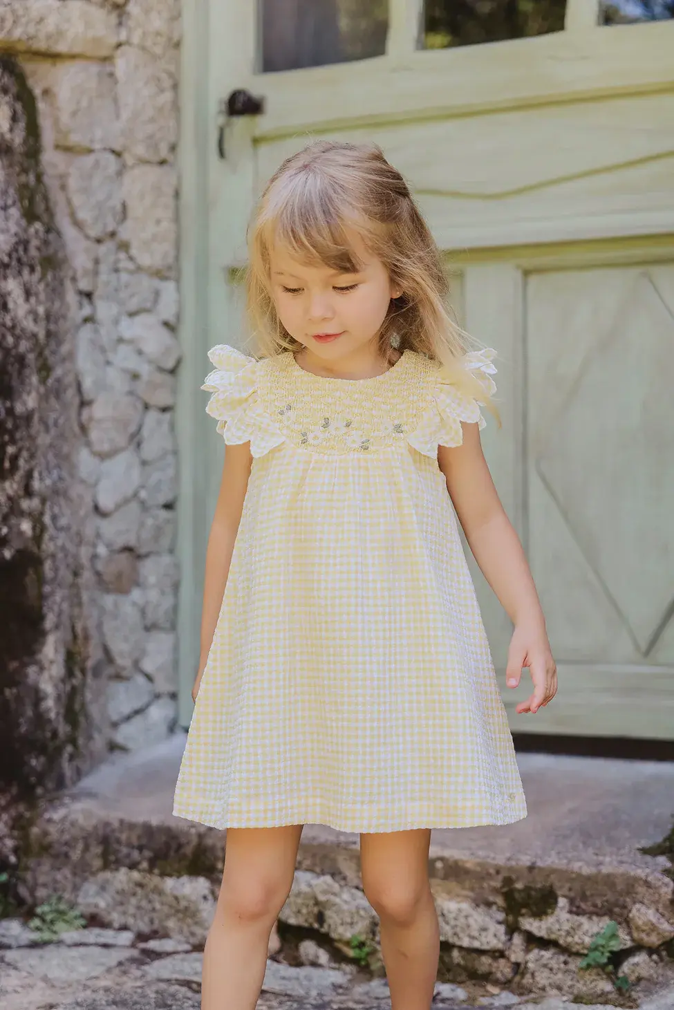 Tartine et Chocolat - Yellow Gingham Dress