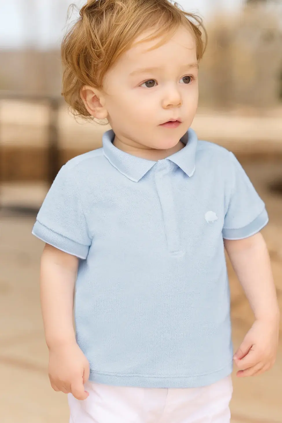 Thumbnail: Tartine et Chocolat - Blue Terrycloth Polo
