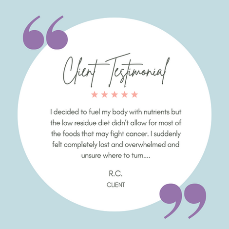 Colorectal Cancer Nutrition Client Testimonial