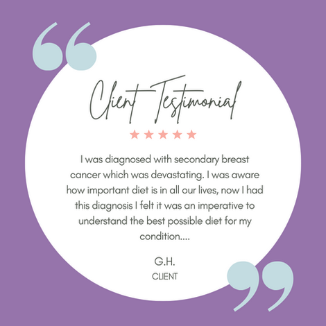 Cancer nutrition testimonial. The Cancer Dietitian Meredy Birdi