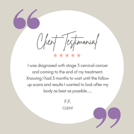 Cancer Nutrition - Client Testimonial