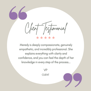 Client testimonial excerpt about working with Meredy